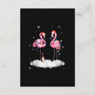 Tarjeta De Recepción Flamingo Árbol de Navidad Santa Hat Light