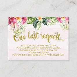 Tarjeta De Recepción Flamingo Baby Shower Bring a Book Insert Card