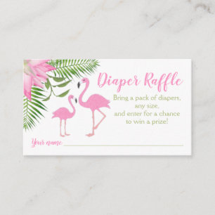 Tarjeta De Recepción Flamingo Baby Shower Diaper Raffle Ticket