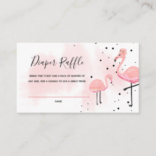 Tarjeta De Recepción Flamingo Baby Shower Diaper Raffle Ticket