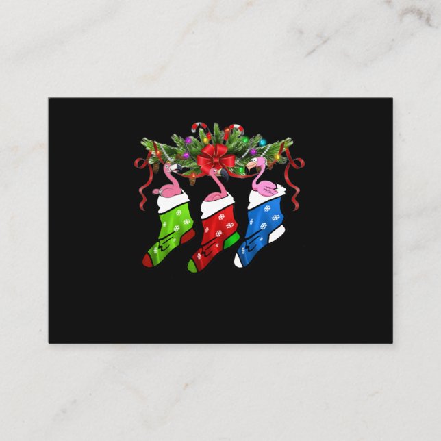 Tarjeta De Recepción Flamingo Gift | Feliz Navidad Flamingo (Anverso)