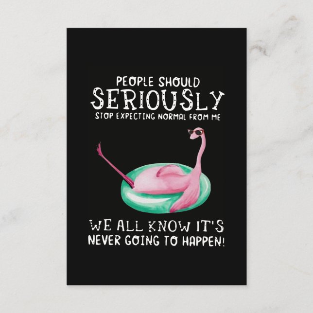 Tarjeta De Recepción Flamingo Gift | La Gente Debería Flamingo Seriamen (Anverso)