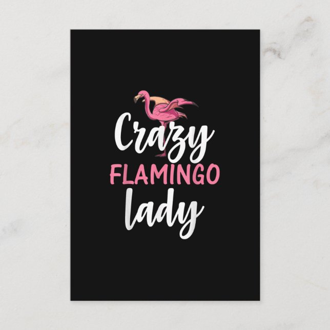Tarjeta De Recepción Flamingo - Regalos Locos de las damas de flamenco (Anverso)
