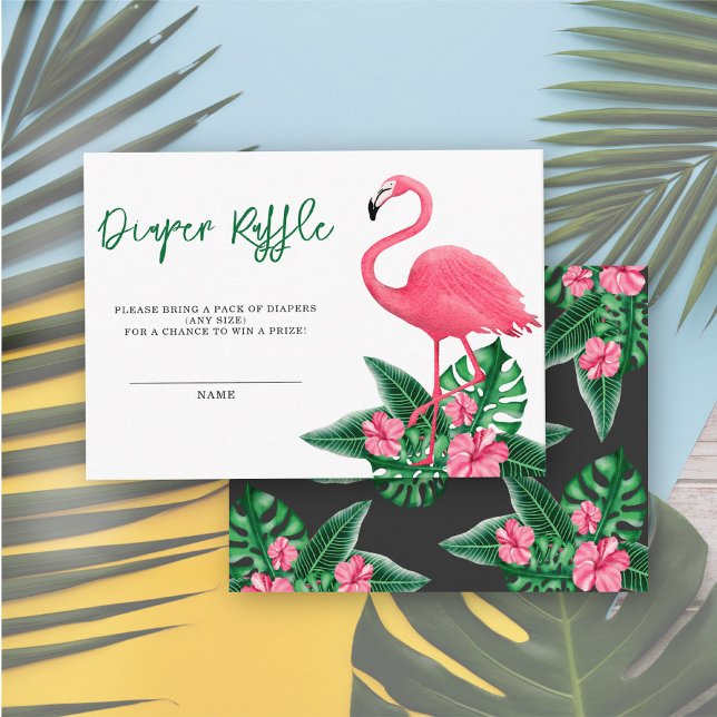 Tarjeta De Recepción Flamingo rosa - rifa de pañales (Subido por el creador)