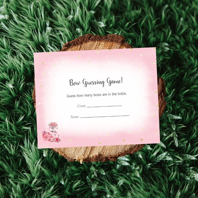 Tarjeta De Recepción Flamingo Rosado Ballerina Guessing Count Shower Ga (Subido por el creador)