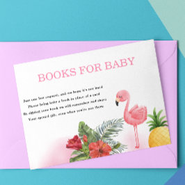 Tarjeta De Recepción Flamingo Tropical Pink Books para el bebé