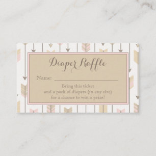 Tarjeta De Recepción Flecha tribal Baby Shower Diaper Raffle Ticket Tan