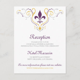 Tarjeta de recepción Fleur de Lis
