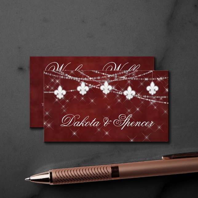 Tarjeta De Recepción Fleur de Lis Luz Roja Oscura | Poema de Wood (Subido por el creador)