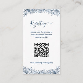 Tarjeta De Recepción Flor azul blanca elegante