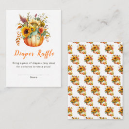 Tarjeta De Recepción Flor de calabaza Bouquet Baby Shower Diaper Raffle