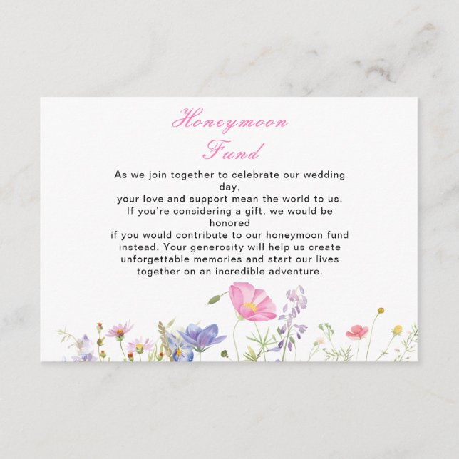 Tarjeta De Recepción Flor de Campo Primaveral (Anverso)