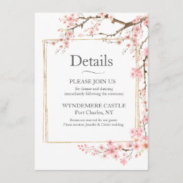 Tarjeta De Recepción Flor de Cerezo Elegante