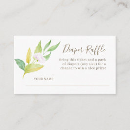 Tarjeta De Recepción Flor de color de agua peluca Baby Shower Diaper Ra