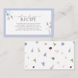 Tarjeta De Recepción Flor De Flor Azul Dusto Por Favor Trae Una Receta