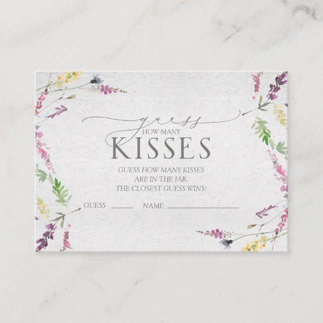 Tarjeta De Recepción Flor de flores silvestres acuarela Floral Bridal S (Anverso)