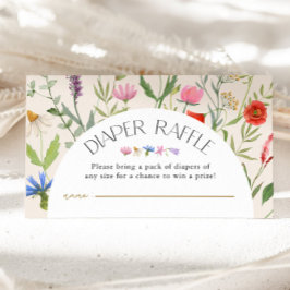 Tarjeta De Recepción Flor de flores silvestres Beige Floral Diaper Raff