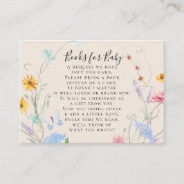 Tarjeta De Recepción Flor de flores silvestres Floral Bee Books Baby Sh