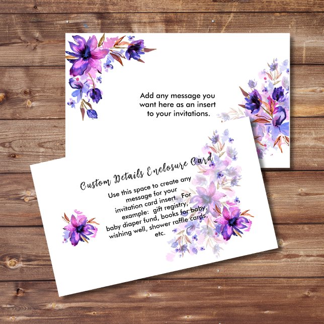Tarjeta De Recepción Flor de lavanda rosa morada de DIY en blanco (Subido por el creador)