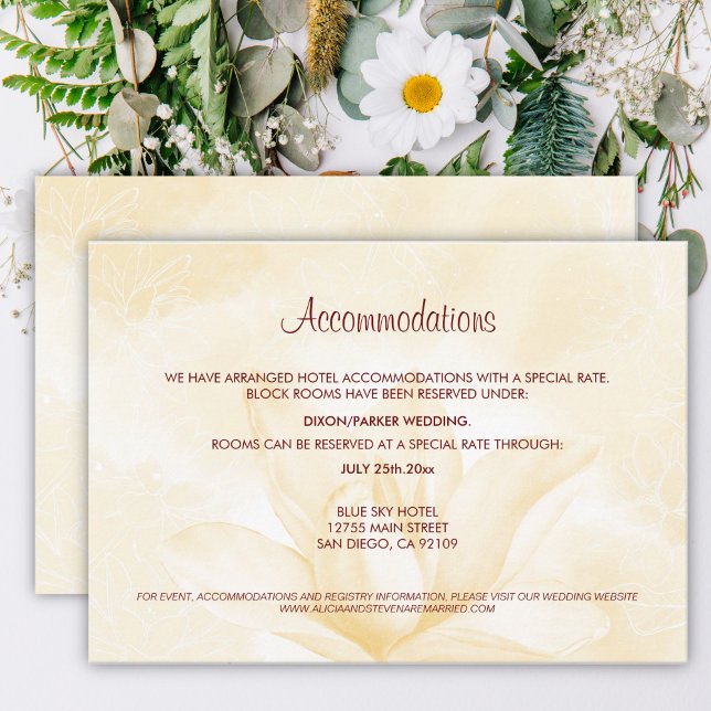Tarjeta De Recepción Flor de Magnolia etérea, alojamiento Boda (Subido por el creador)