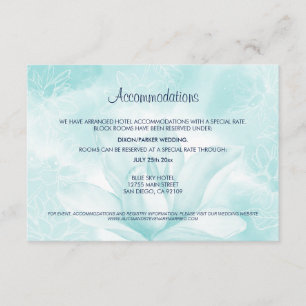 Tarjeta De Recepción Flor de Magnolia Etérea, Alojamiento de Boda