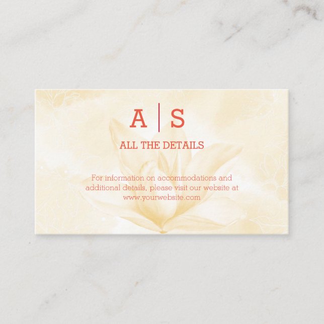 Tarjeta De Recepción Flor de magnolia etérea, detalles del Boda (Anverso)