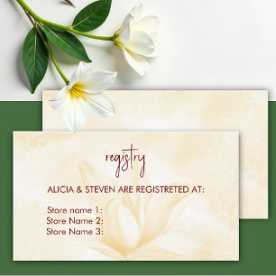 Tarjeta De Recepción Flor de Magnolia Etérea, Registro
