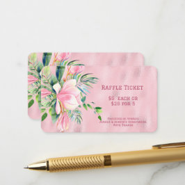 Tarjeta De Recepción Flor de Magnolia Rosa sobre Papel de Estaño Rosa p
