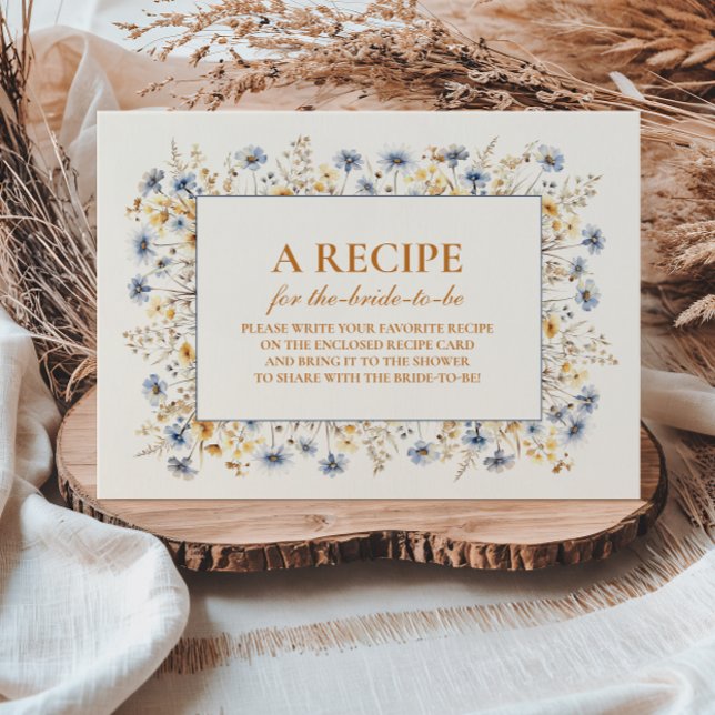 Tarjeta De Recepción Flor de maíz azul Flor silvestre ducha de novia (Subido por el creador)