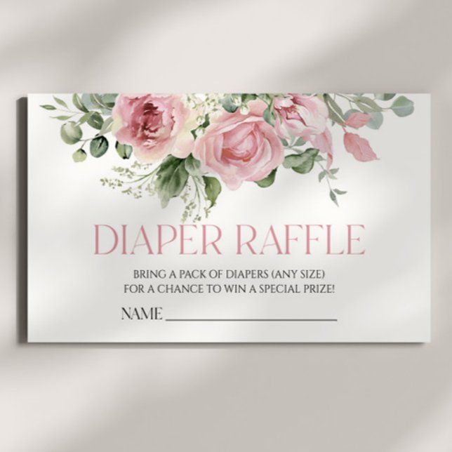 Tarjeta De Recepción Flor floral rosa Baby Shower Diaper Raffle (Subido por el creador)