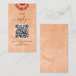 Tarjeta De Recepción Flor Gerbera en el Boda de melocotón abstracto