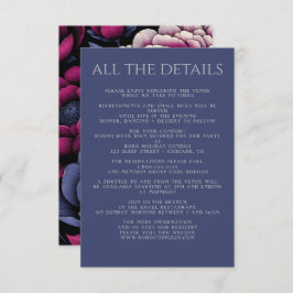 Tarjeta De Recepción Flor negrita rosa