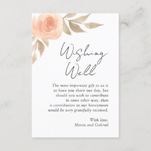 Tarjeta De Recepción Flor rosa. Boda moderno con buenos deseos botánico