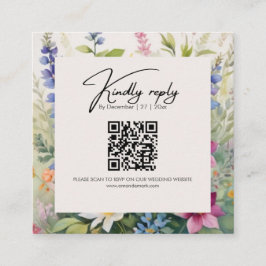 Tarjeta De Recepción Flor salvaje bohemia audaz única