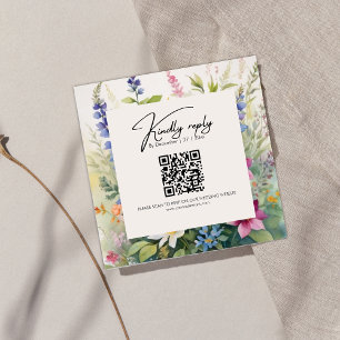 Tarjeta De Recepción Flor salvaje bohemia audaz única
