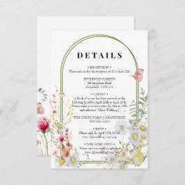 Tarjeta De Recepción Flor salvaje de verano de primavera Beige Boho