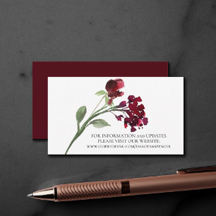 Tarjeta De Recepción Flor salvaje   Sitio web de Flores Rojas Crimson