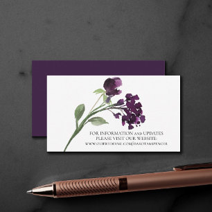 Tarjeta De Recepción Flor salvaje Sitio Web Deep Purple Bohemie Flowe