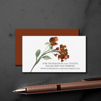 Tarjeta De Recepción Flor salvaje | Sitio web Terracotta Naranja Bohemi