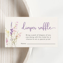 Tarjeta De Recepción Flor silvestre acuarela Diaper Raffle Baby Shower