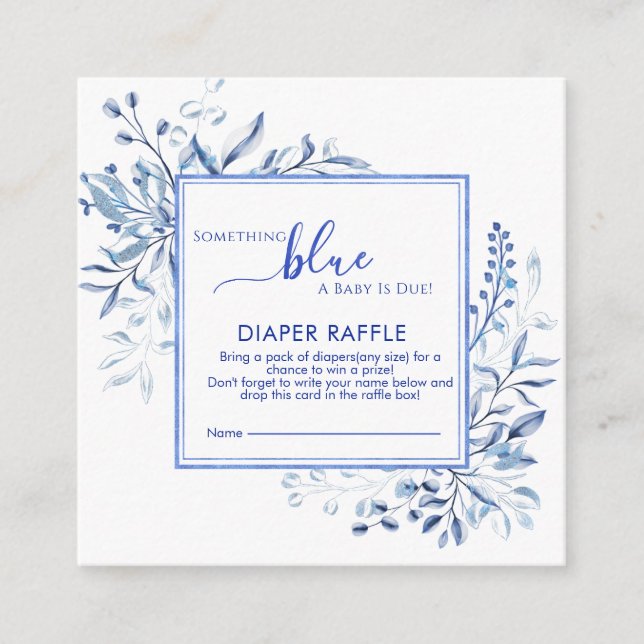 Tarjeta De Recepción Flor Silvestre Azul Algo Azul Rifa de Pañales (Anverso)