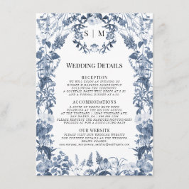 Tarjeta De Recepción Flor silvestre azul Primavera Blanca Detalles