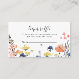 Tarjeta De Recepción Flor silvestre Baby Shower Diaper Raffle