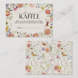 Tarjeta De Recepción Flor silvestre Baby Shower Diaper Raffle