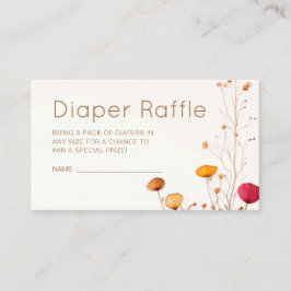 Tarjeta De Recepción Flor silvestre Baby Shower Diaper Raffle