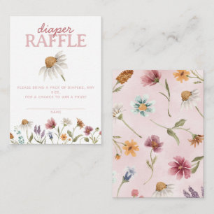 Tarjeta De Recepción Flor silvestre Baby Shower Diaper Raffle