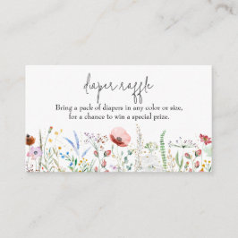 Tarjeta De Recepción Flor silvestre Baby Shower Diaper Raffle