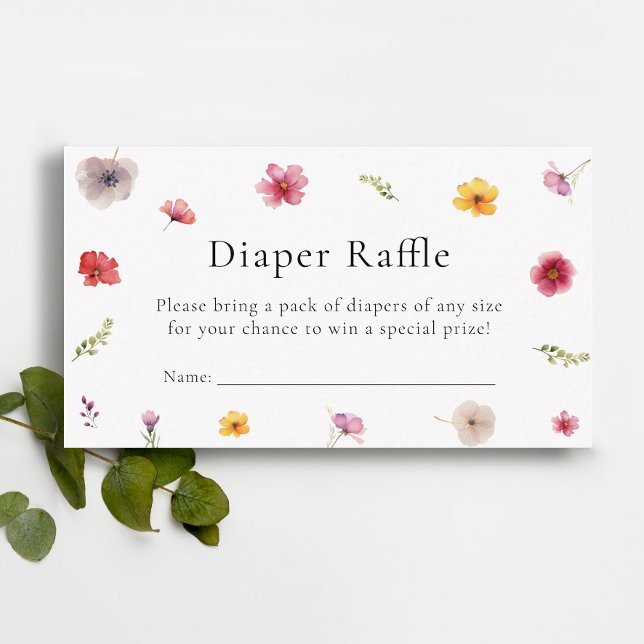 Tarjeta De Recepción Flor silvestre Baby Shower Diaper Raffle (Subido por el creador)
