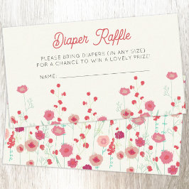 Tarjeta De Recepción Flor silvestre Baby Shower Diaper Raffle