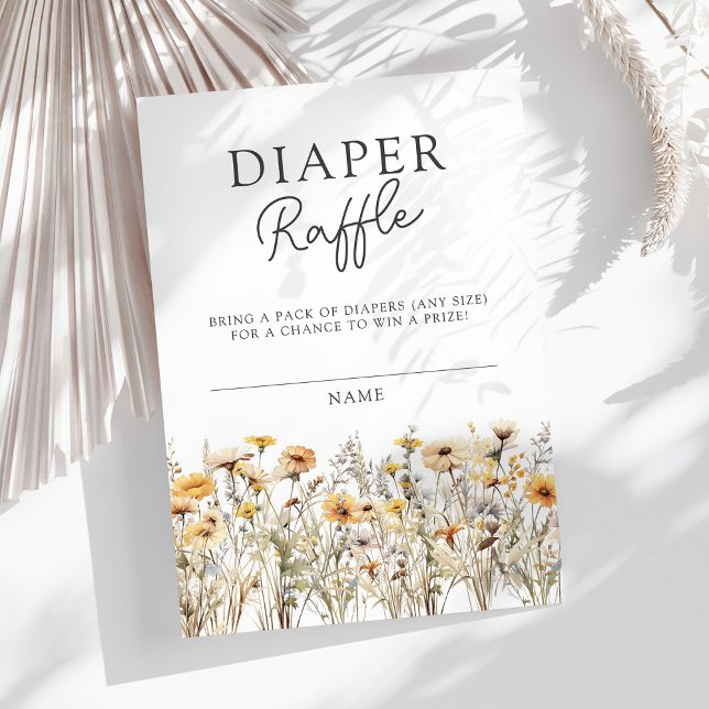 Tarjeta De Recepción Flor silvestre Baby Shower Diaper Raffle (Subido por el creador)